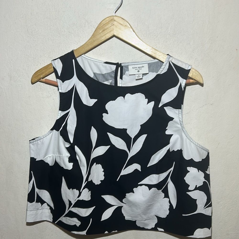Kate Spade x Target Classic Rose Black/White Shell Tank Top NWOT - Picture 5 of 10